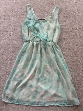 Maurices Mint Floral Ruffle Midi Dress